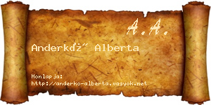 Anderkó Alberta névjegykártya